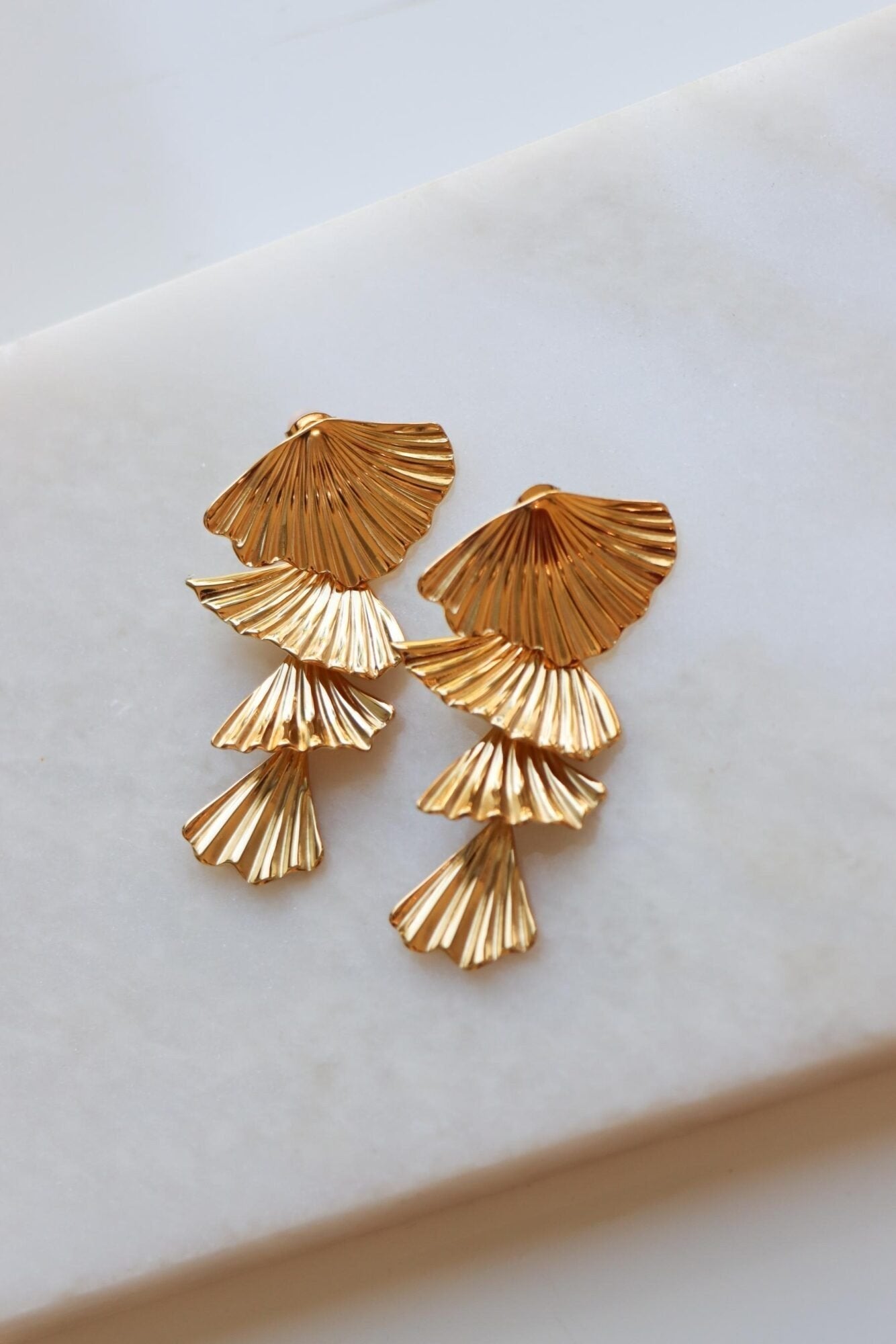 Label Kiki | Oorbellen Golden Leaf gold Set2