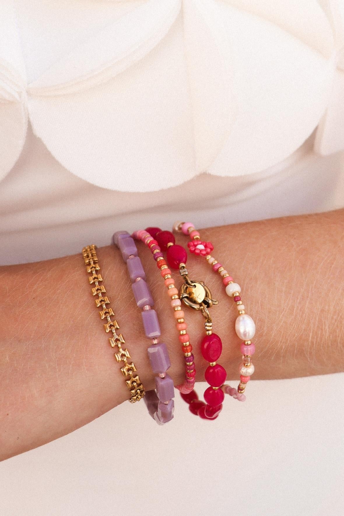 Label Kiki | Armband Red velvet gold