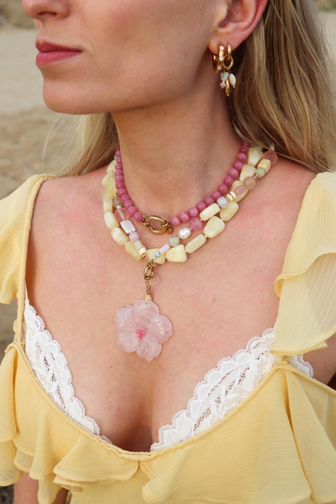 Label Kiki | Ketting Pink Snake gold