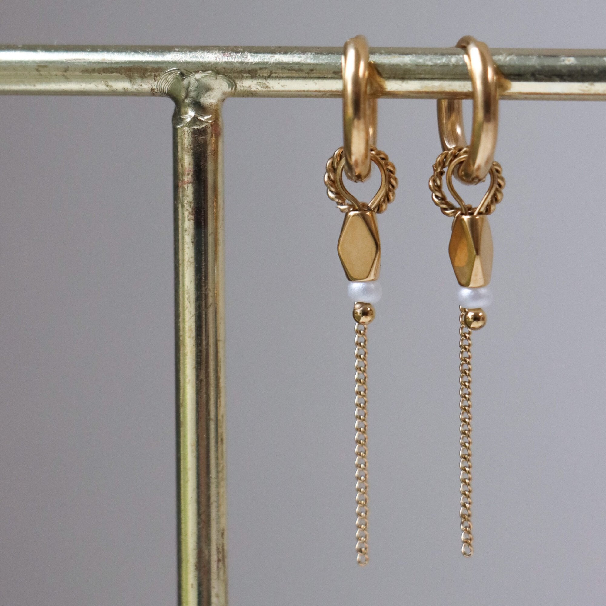Label Kiki | Oorbellen Chain Medusa gold Set2