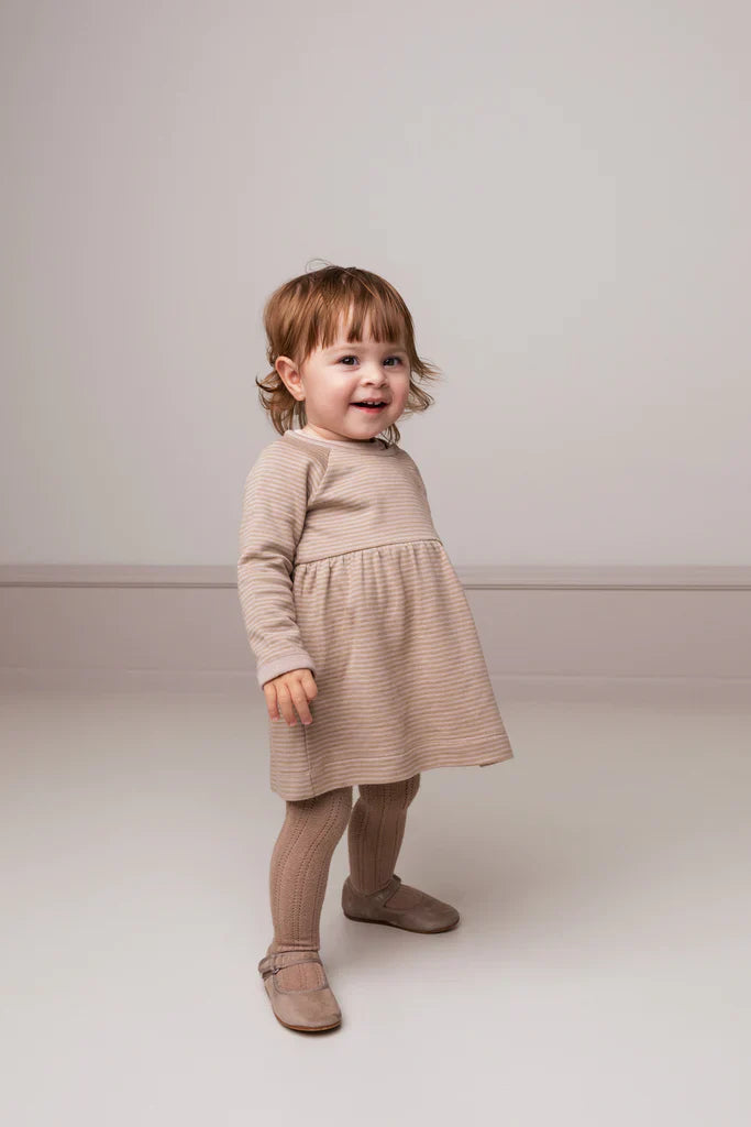 MarMar | Jurkje day cream taupe stripe