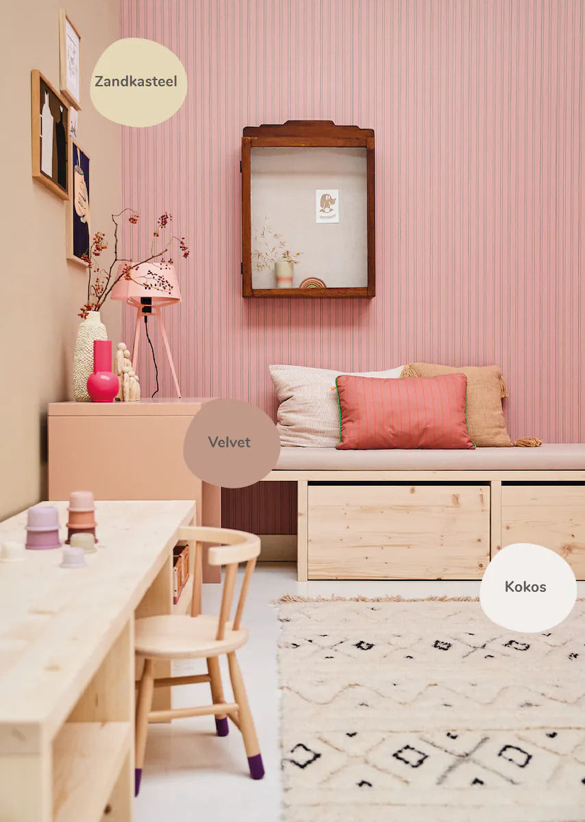 Bibelotte | Behang Gestreept framboos