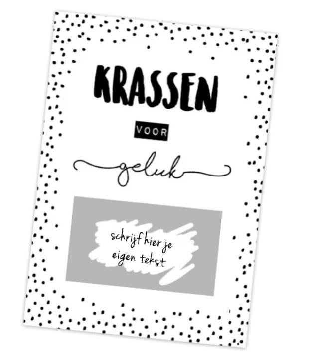 Hippekaartjes | Kraskaart geluk (eigen tekst)