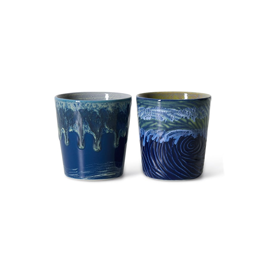 HK Living | 70's servies Van Gogh koffiekopje starry night set van 2