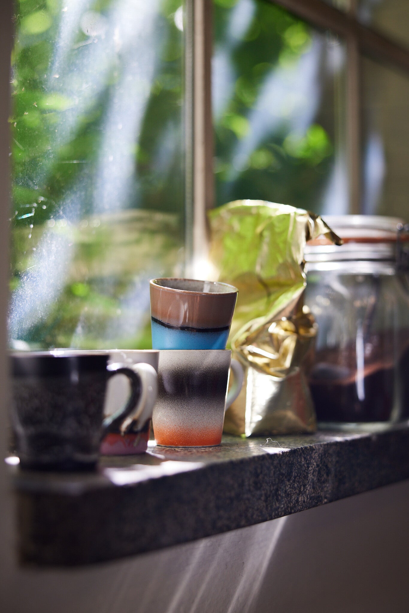 HK Living | 70's servies espressomokjes Funky set van 4