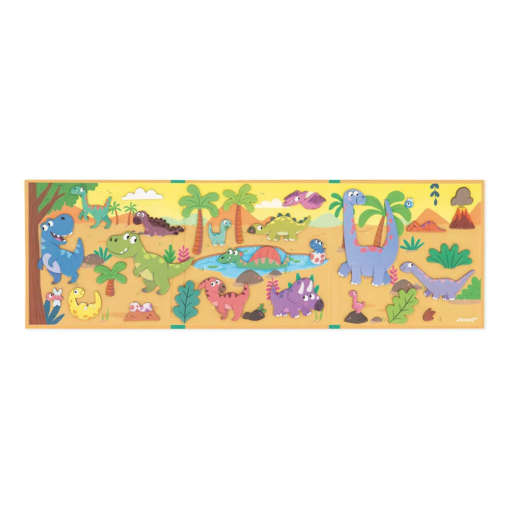 Janod | Magneetboekje dinosaurus