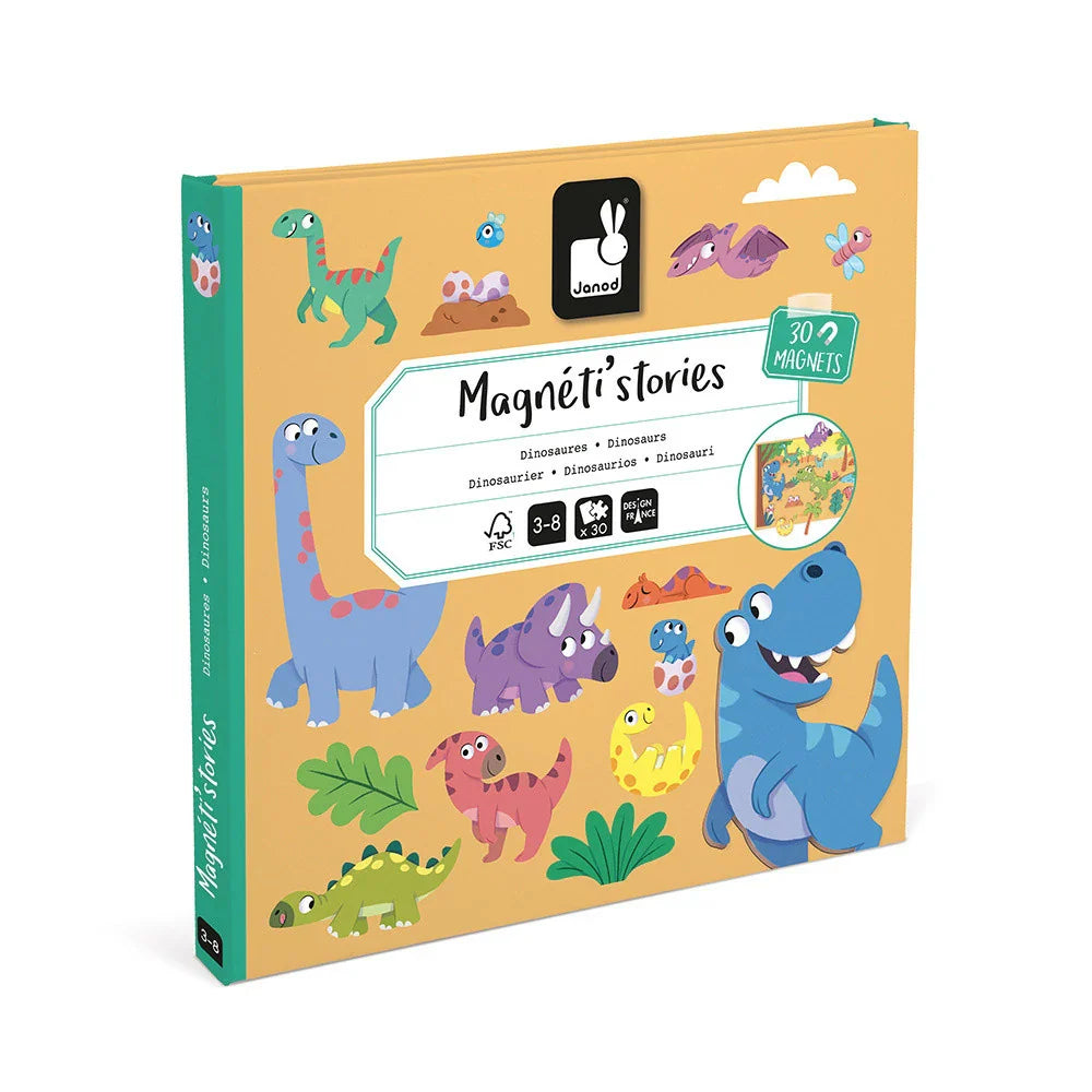Janod | Magneetboekje dinosaurus
