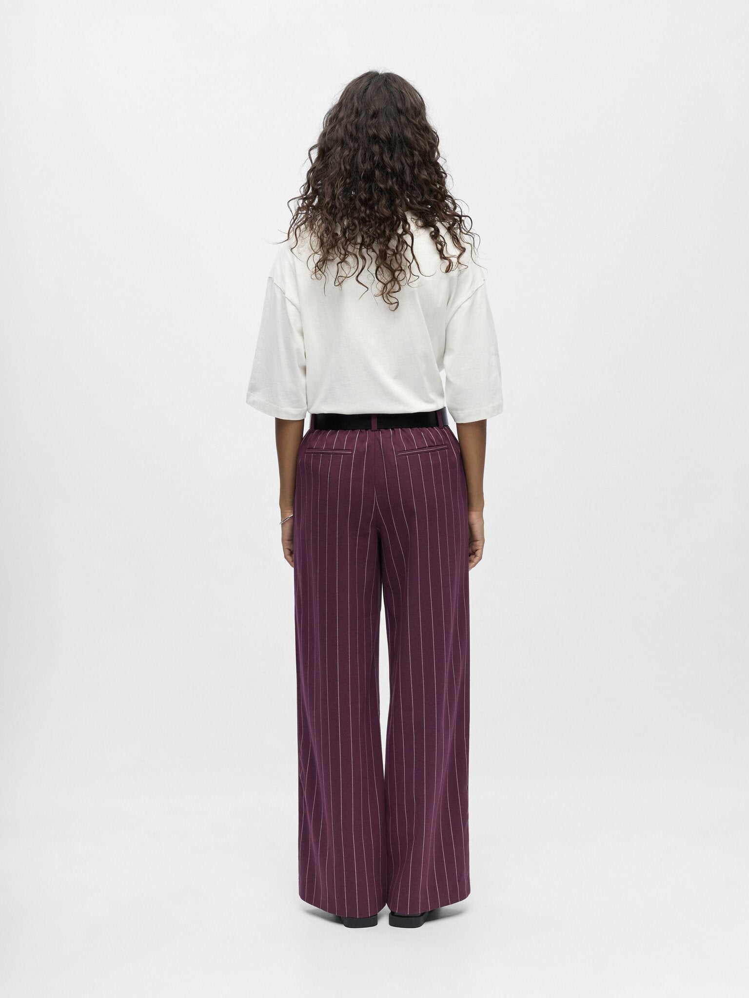 Object | Pantalon Lisa wide mauve met streep NOOS