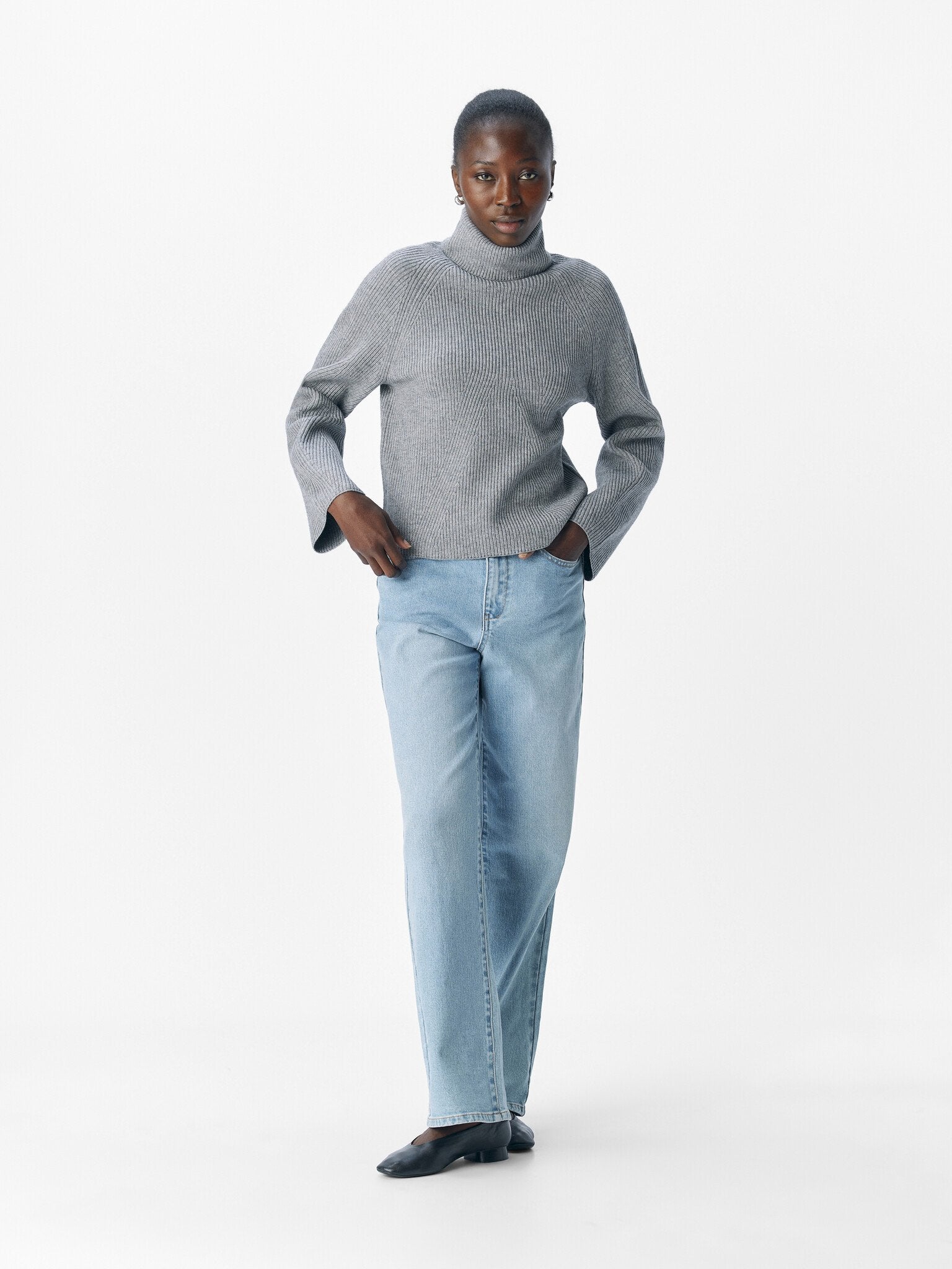 Object | Trui met col Viola grey melange NOOS
