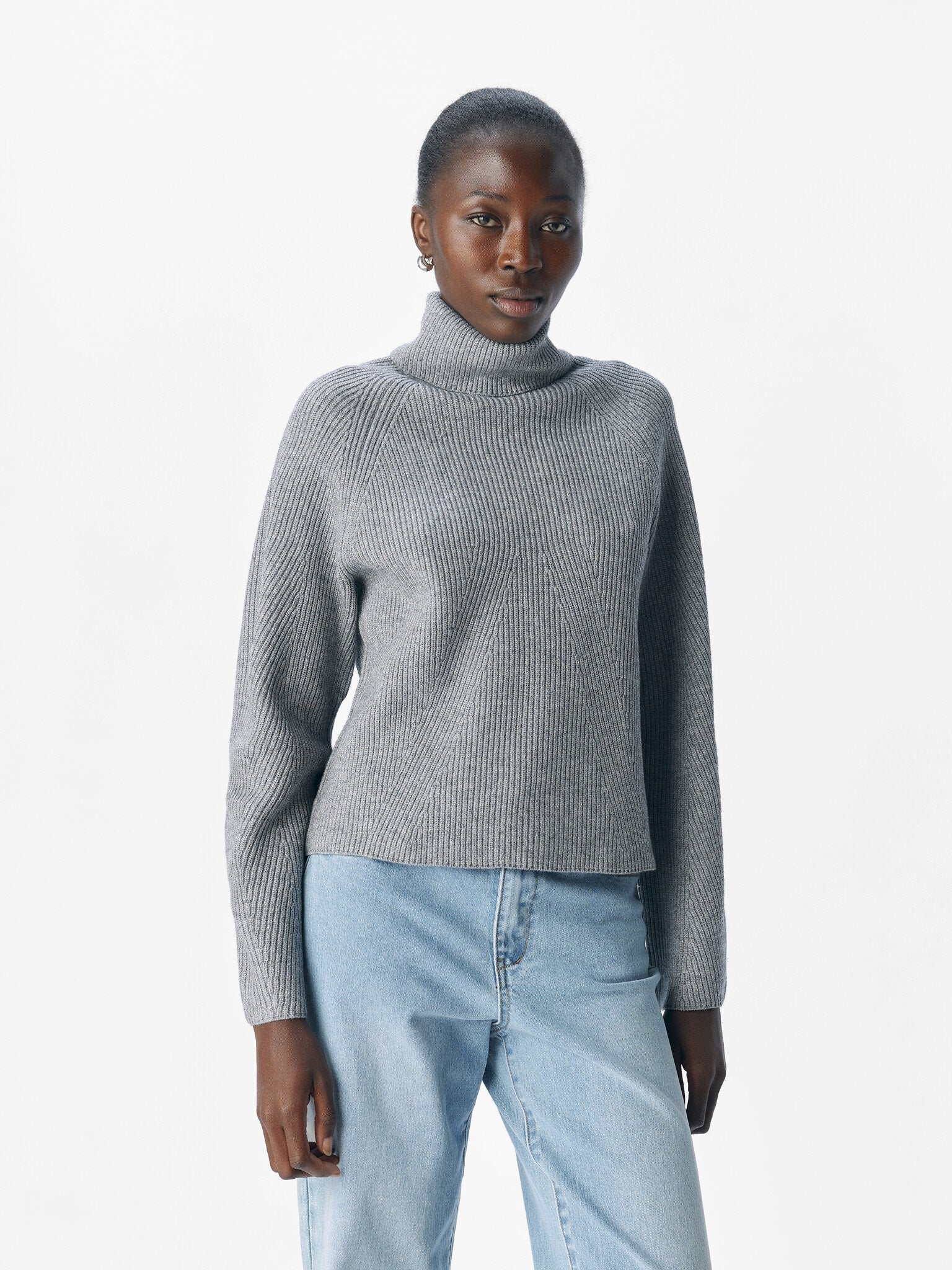 Object | Trui met col Viola grey melange NOOS