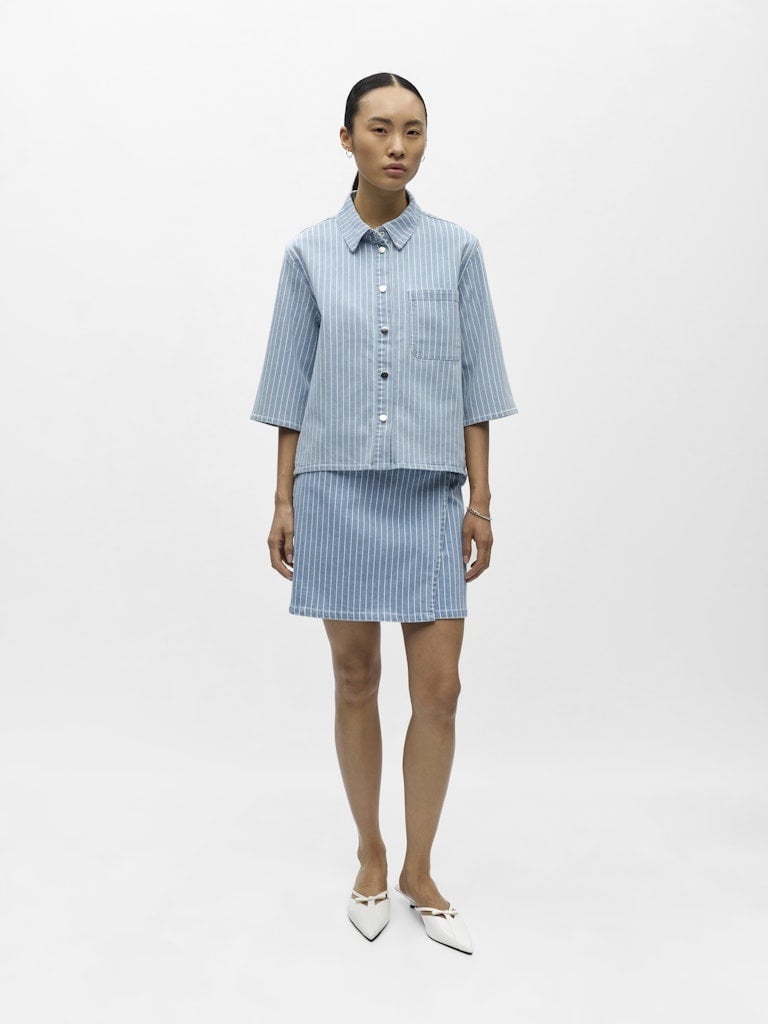 Object | Denim top Sanni light blue