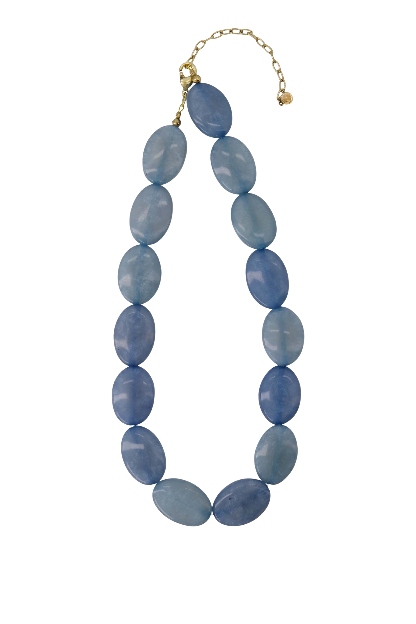 Zusss | Ketting van platte kralen blauw