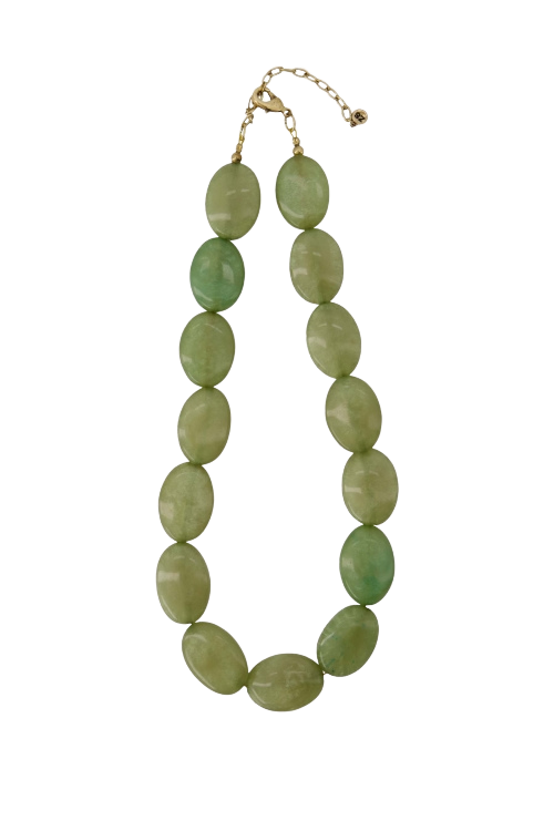 Zusss | Ketting van platte kralen groen