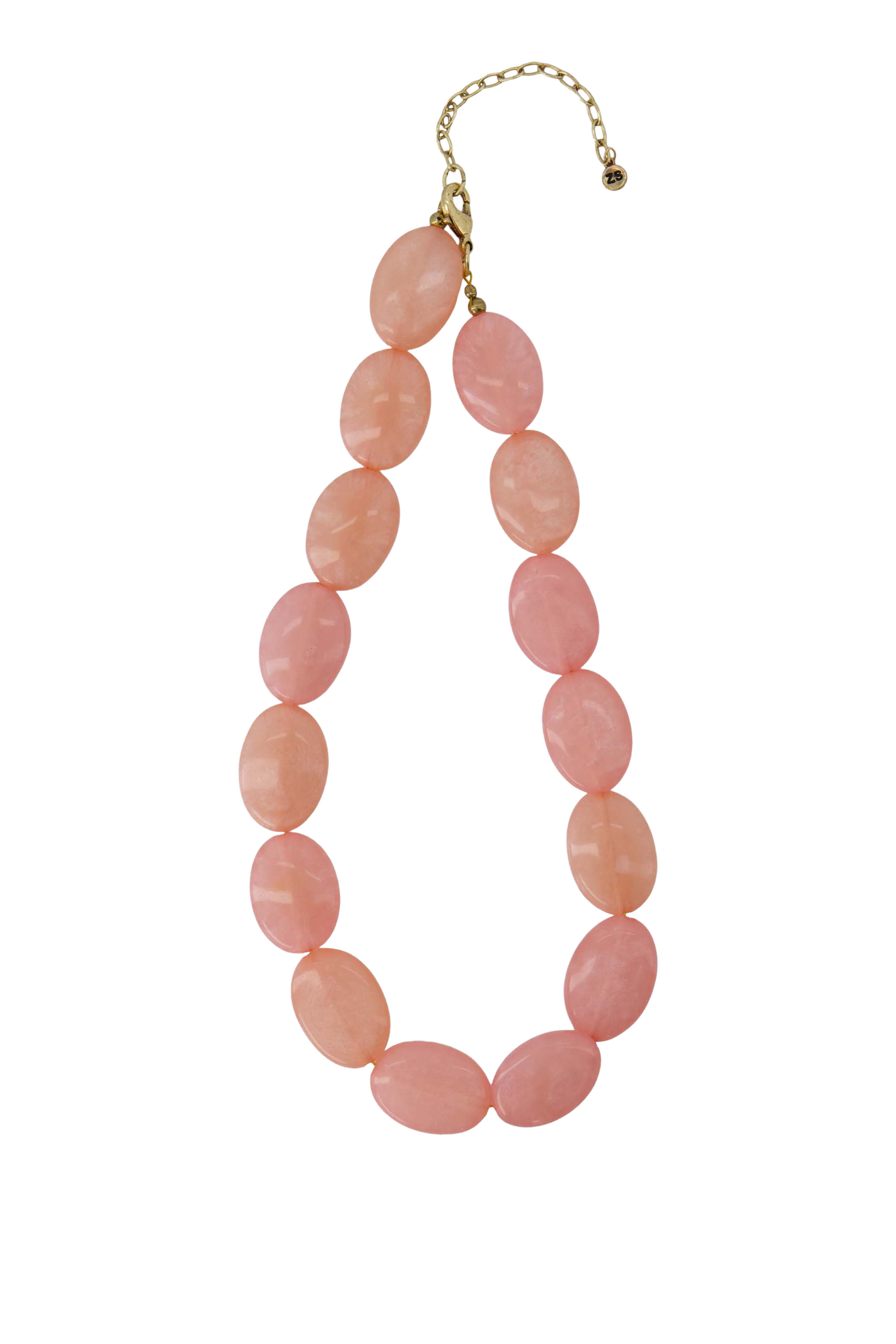 Zusss | Ketting van platte kralen roze