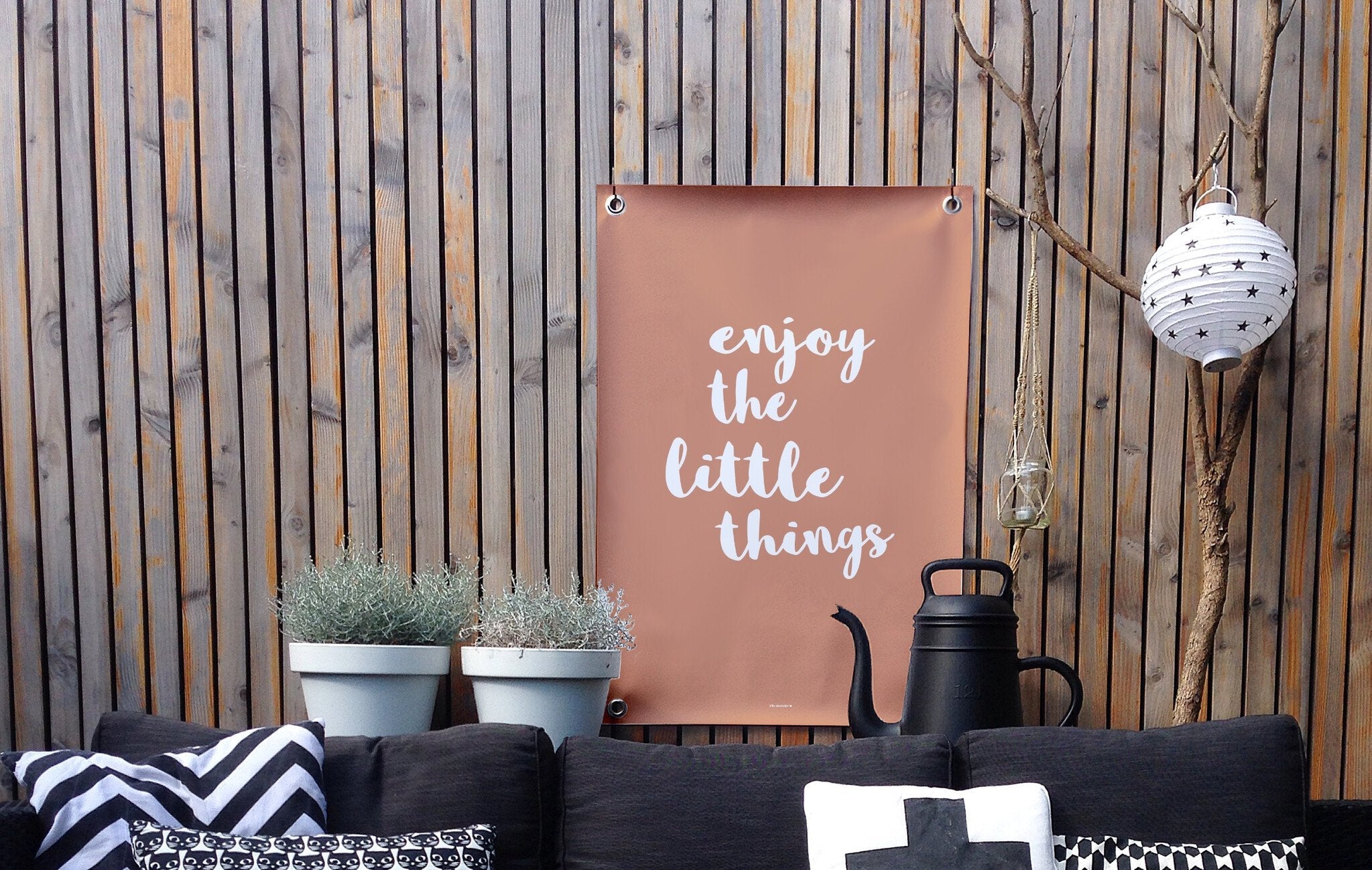VM | Tuinposter enjoy the little things terra wit
