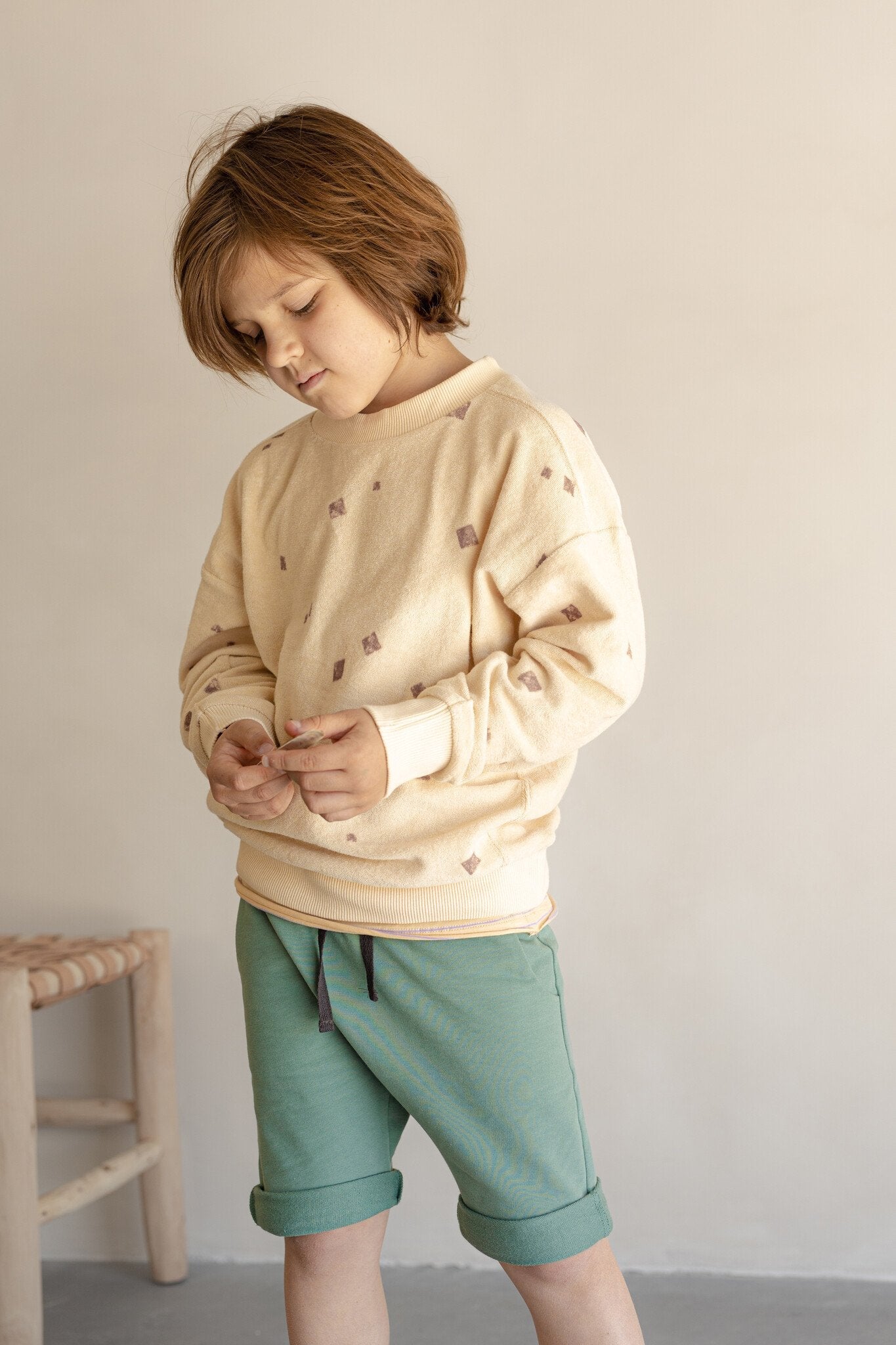 Phil&Phae | Short drop crotch blauw sea glass
