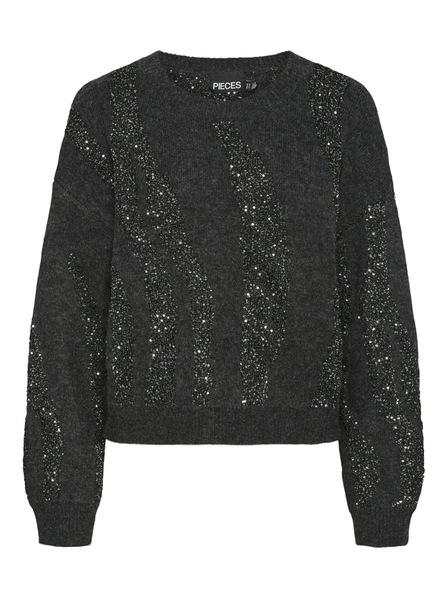 Pieces | Trui Rada dark grey glitter