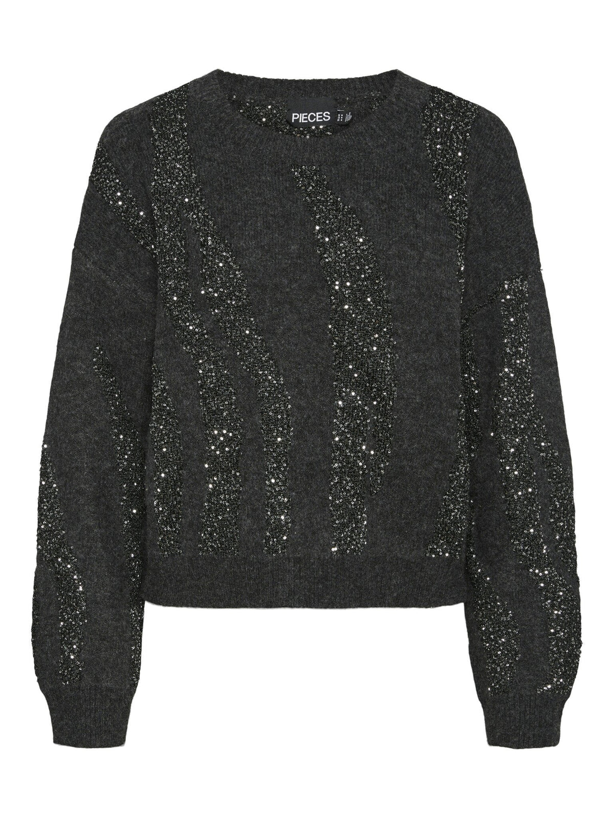 Pieces | Trui Rada dark grey glitter