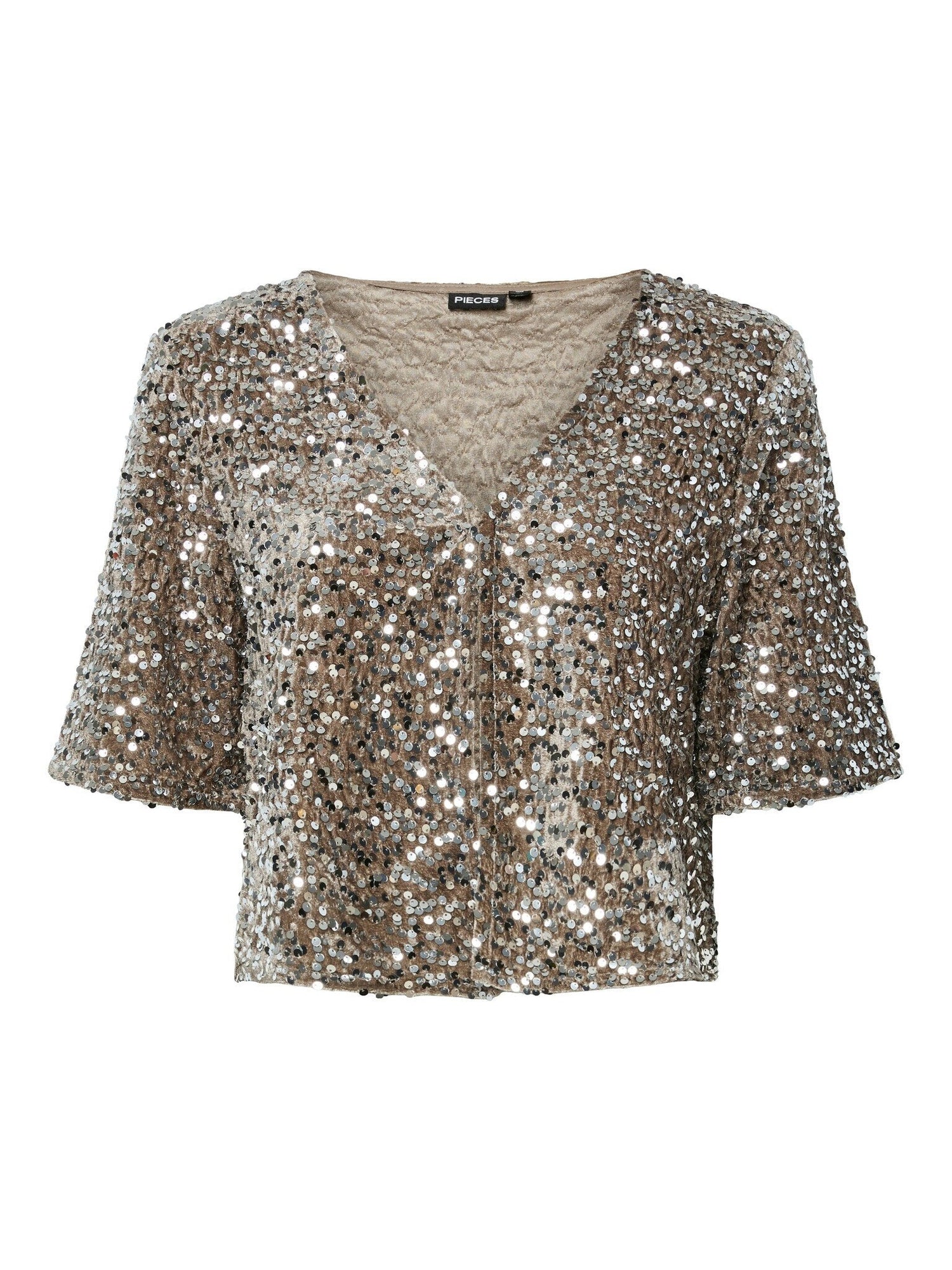 Pieces | Top Kam pailletten
