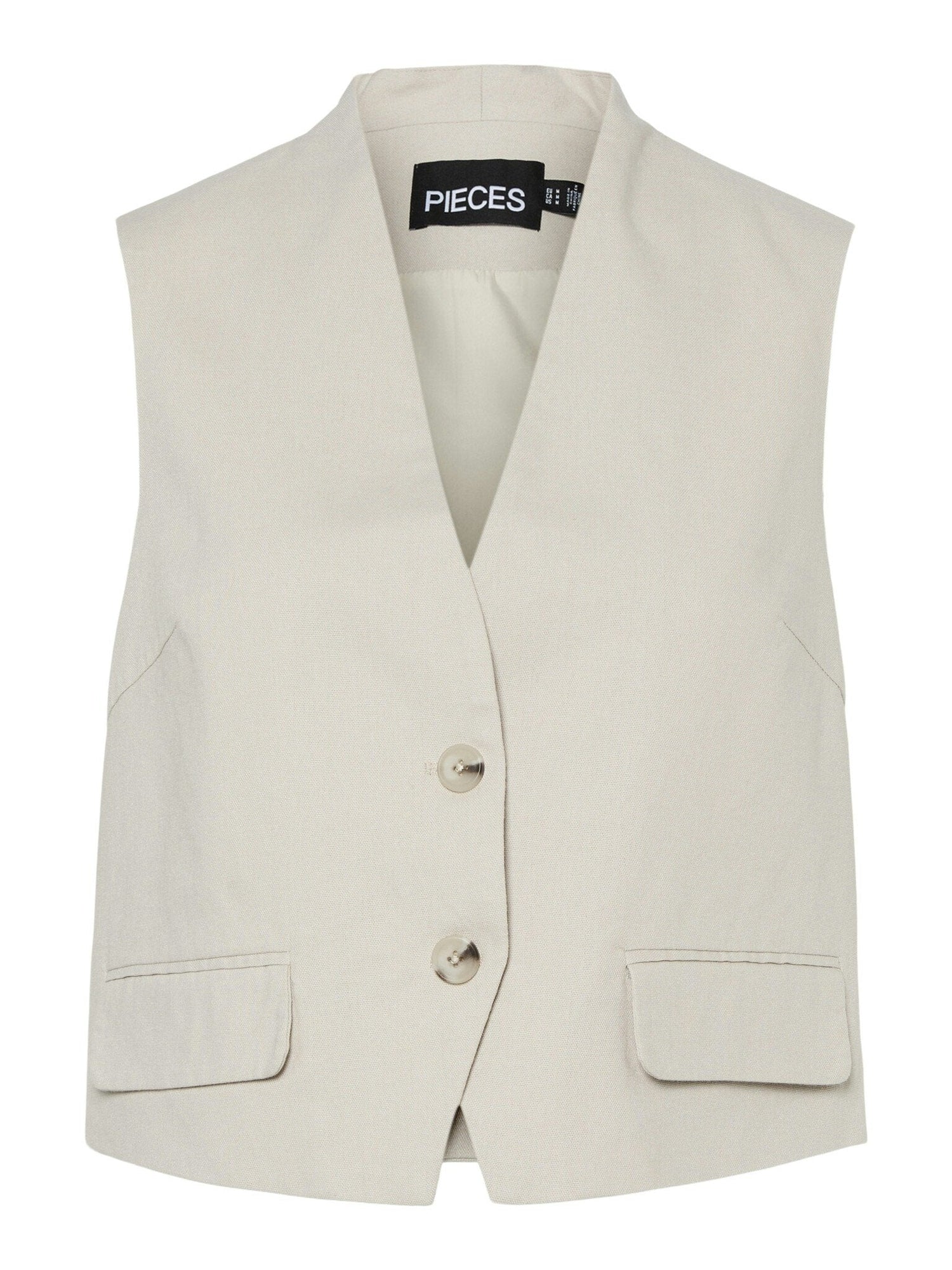 Pieces | Gilet Tiki silver gray