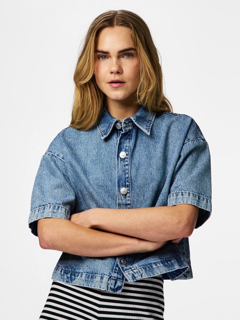 Pieces | Denim top Sky medium blue NOOS