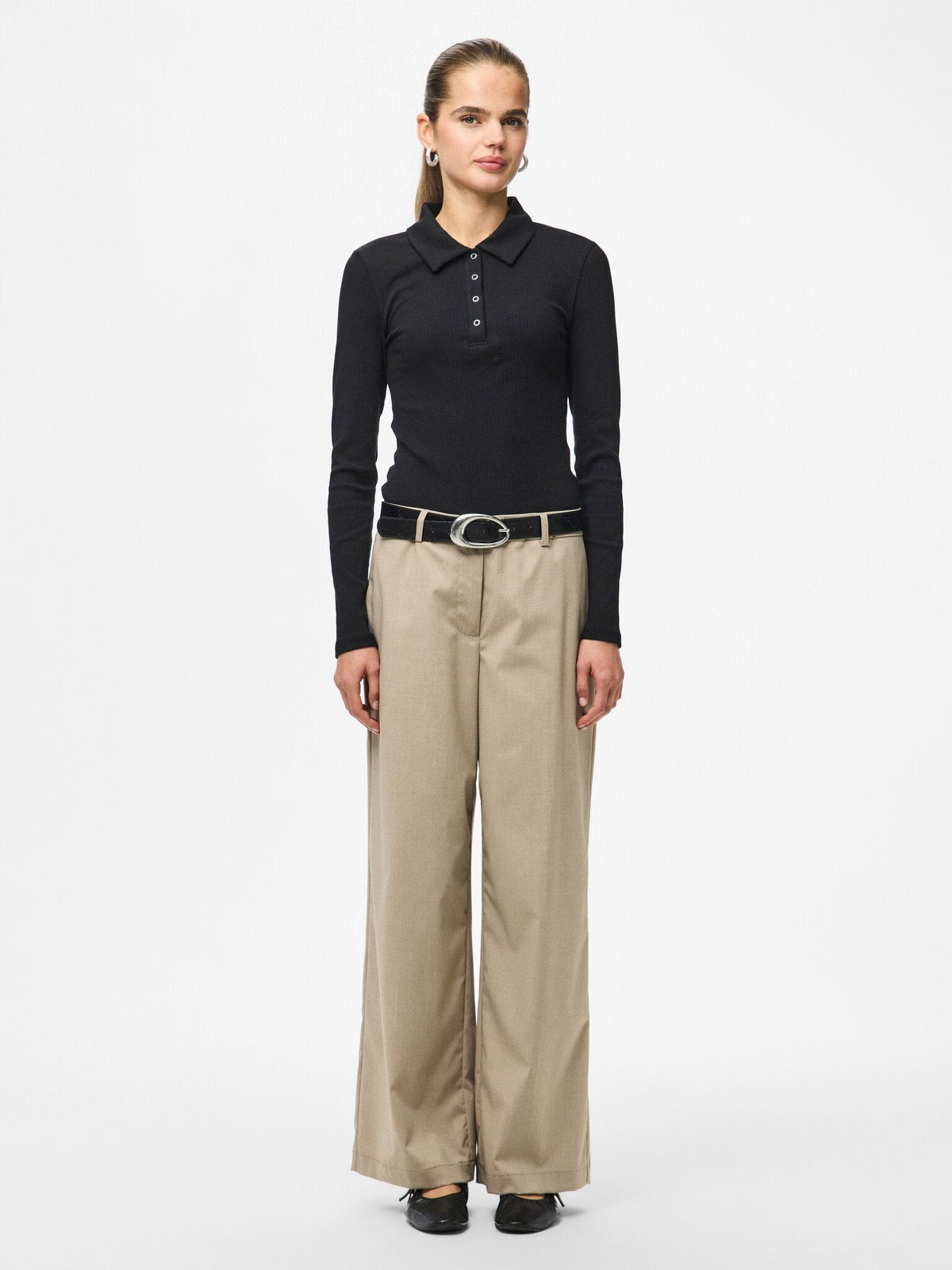 Pieces | Pantalon wide Rosa greige NOOS