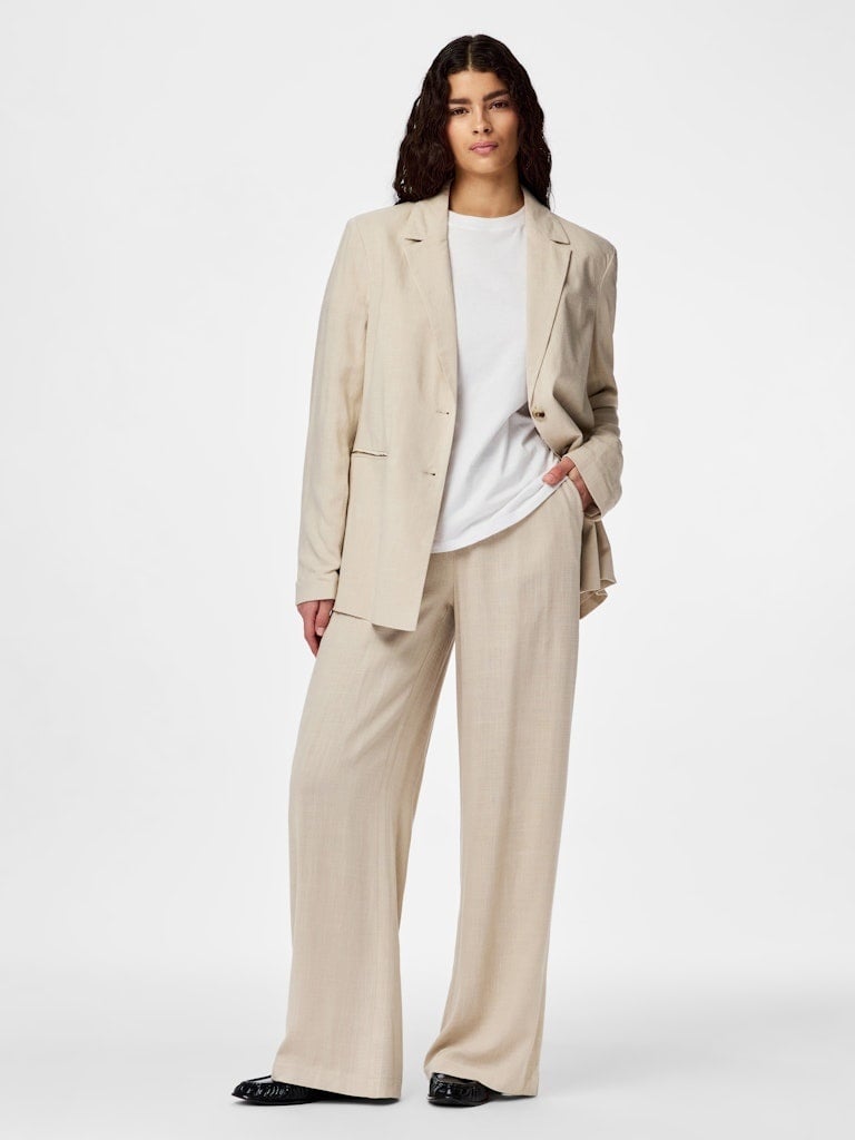 Pieces | Broek wide Vinsty silver lining