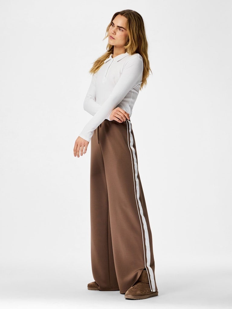 Pieces | Broek Track coffee quartz