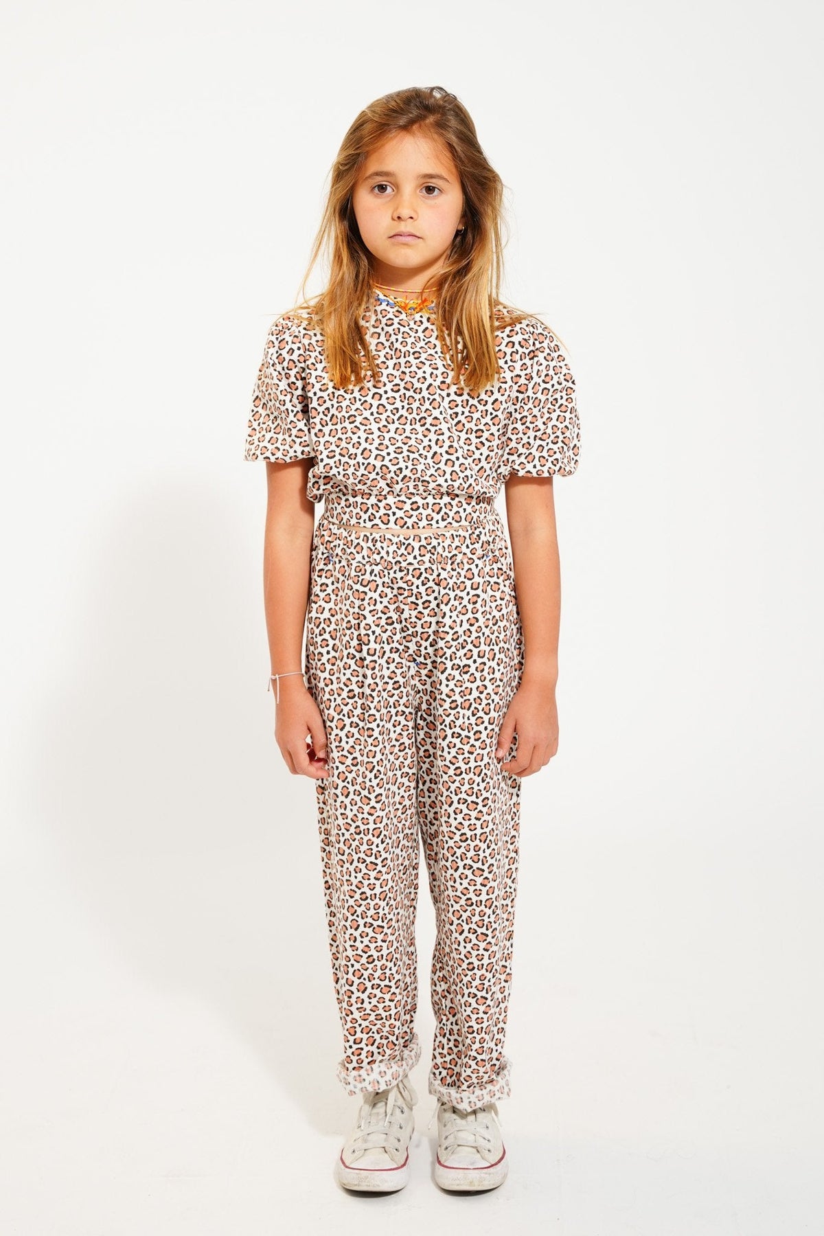Piupiuchick | Cropped blouse ecru panter