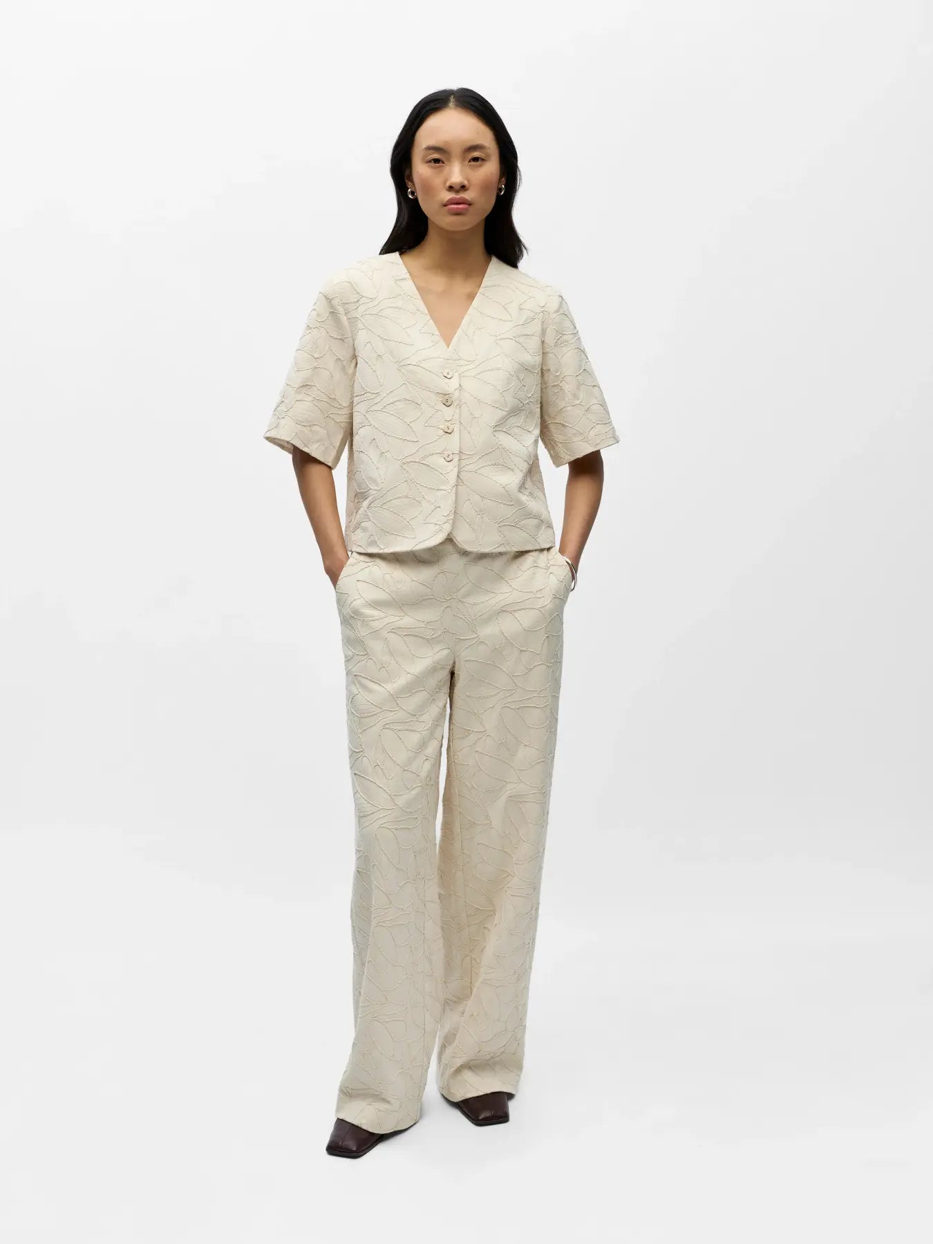 Object | Blazer korte mouw Mathilda white sand