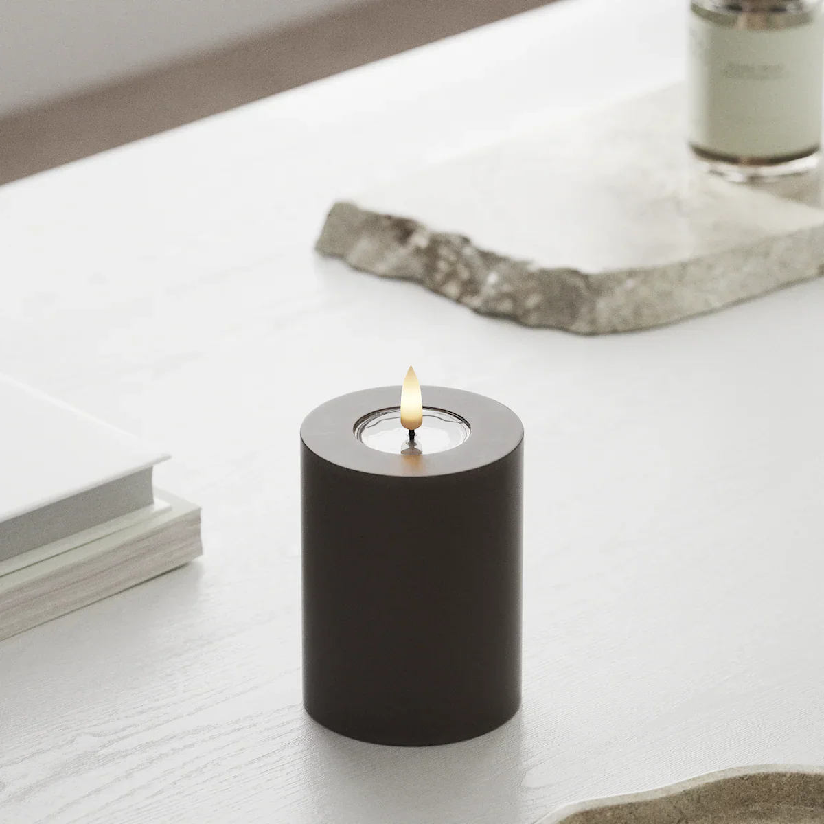Deluxe Homeart | LED Kaars mokka 7.5x10cm