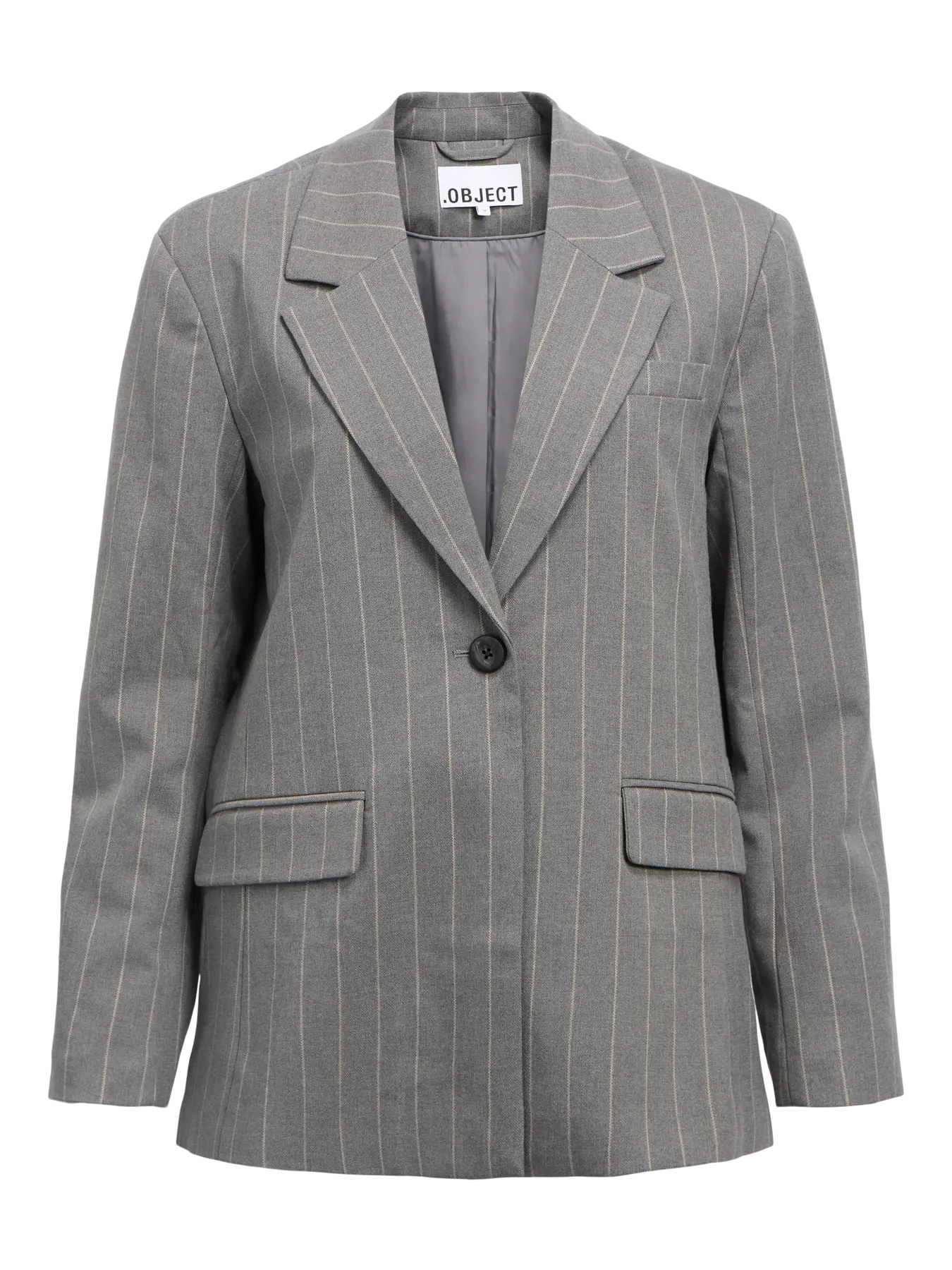 Object | Blazer met krijtstreep Lisa grijs