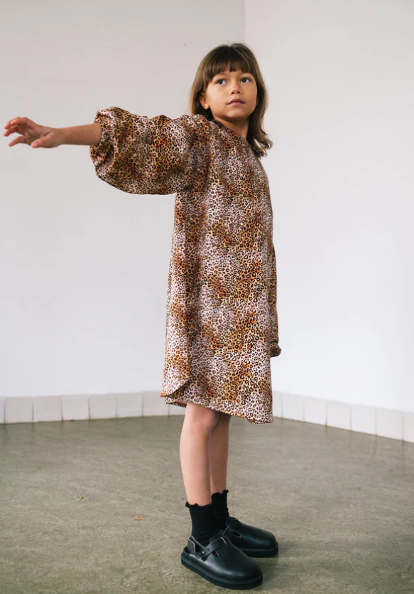 Daily Brat | Jurk leopard heart bruin