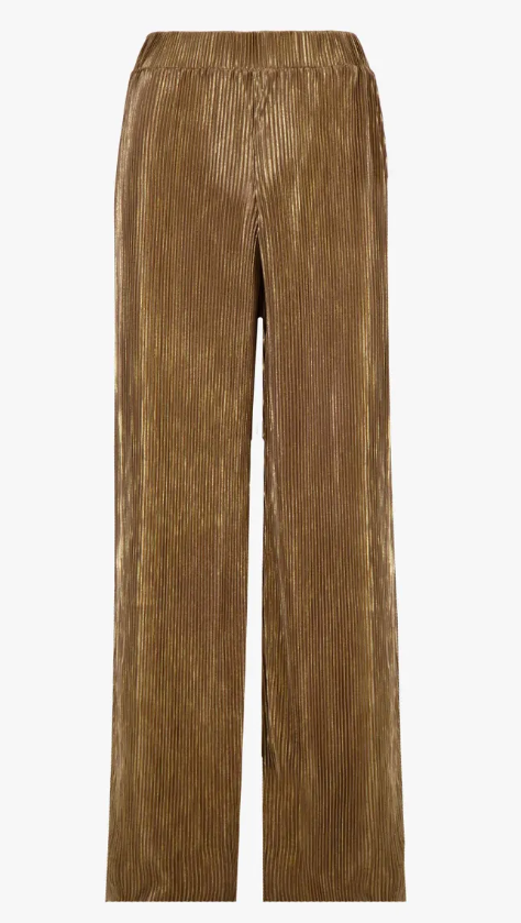 Zusss | Broek plisse champgane goud