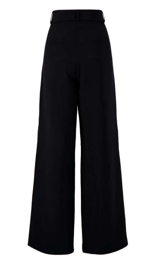 Zusss | Wijde broek met ceintuur zwart