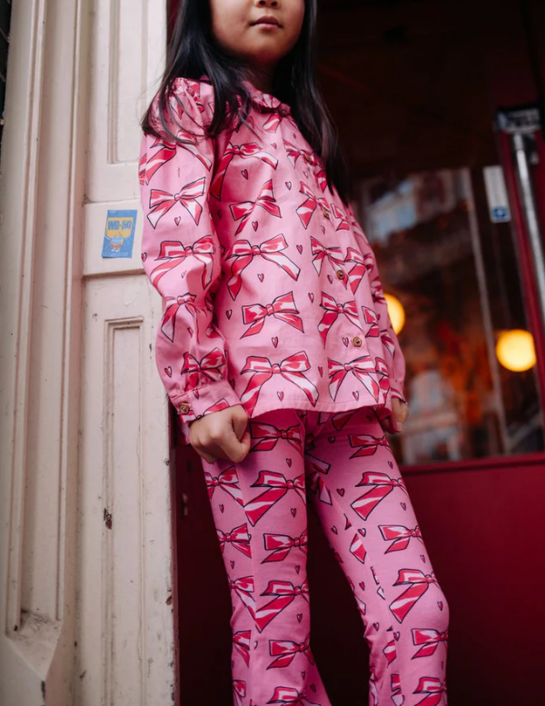 Daily Brat | Flared broek Love bow pink