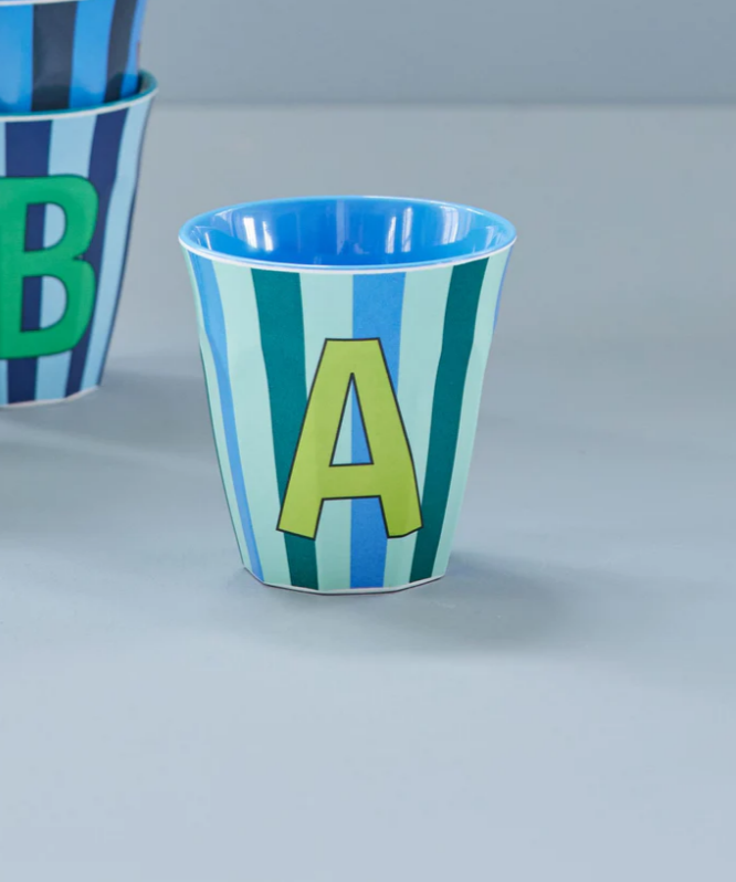 Rice | Mok melamine A blauw stripes