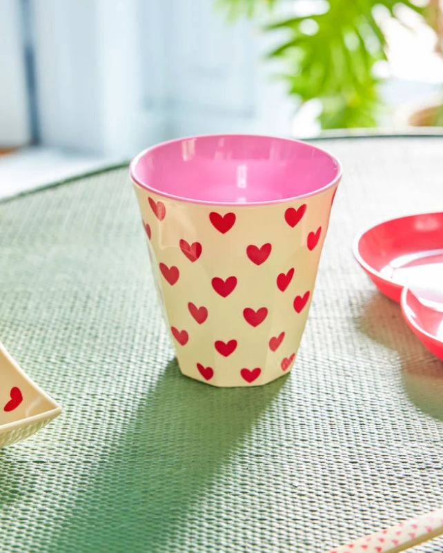 Rice | Mok melamine créme hartjes