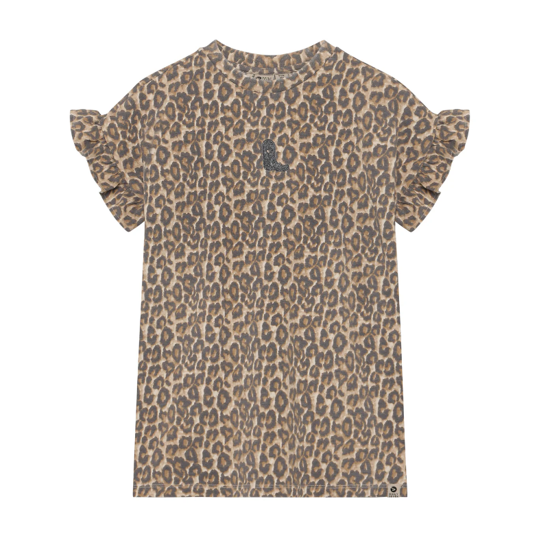 Daily7 | T-shirt jurk Leopard sandshell