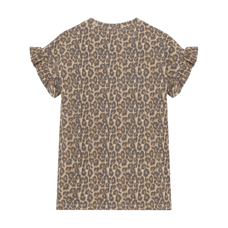Daily7 | T-shirt jurk Leopard sandshell