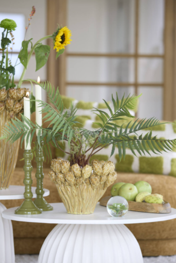 Light & Living | Kandelaar Aveline olijfgroen 10x31cm