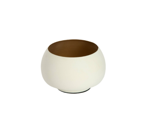 Light & Living | Waxinelichthouder Rapallo creme/goud 12x8cm