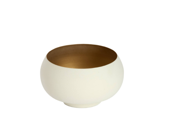 Light & Living | Waxinelichthouder Rapallo creme/goud 15x9cm