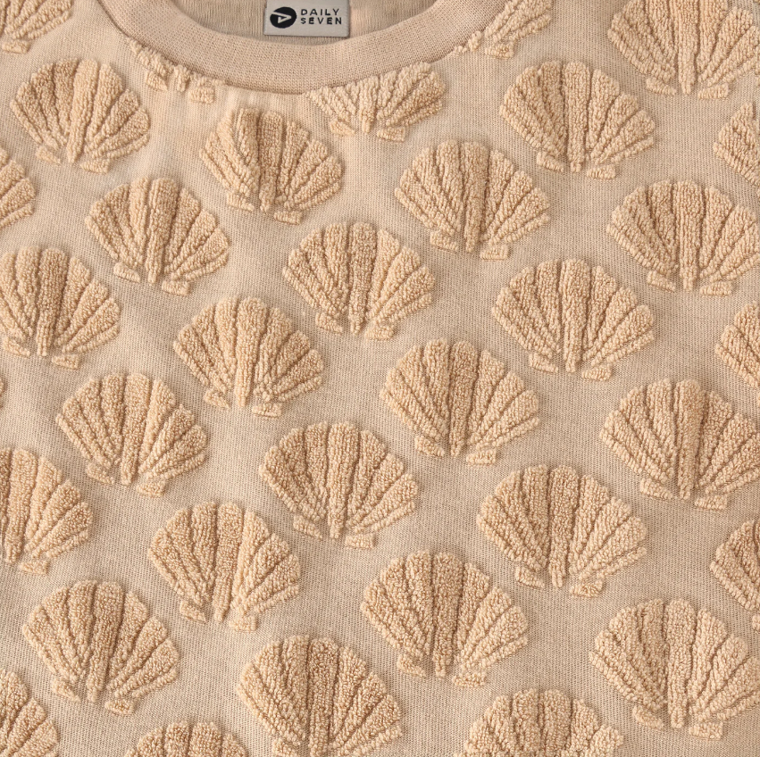 Daily7 | T-shirt Terry print latte sand