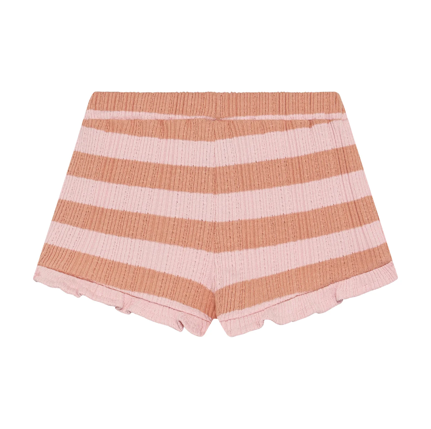 Daily7 | Short Ruffle Fancy stripe silver pink