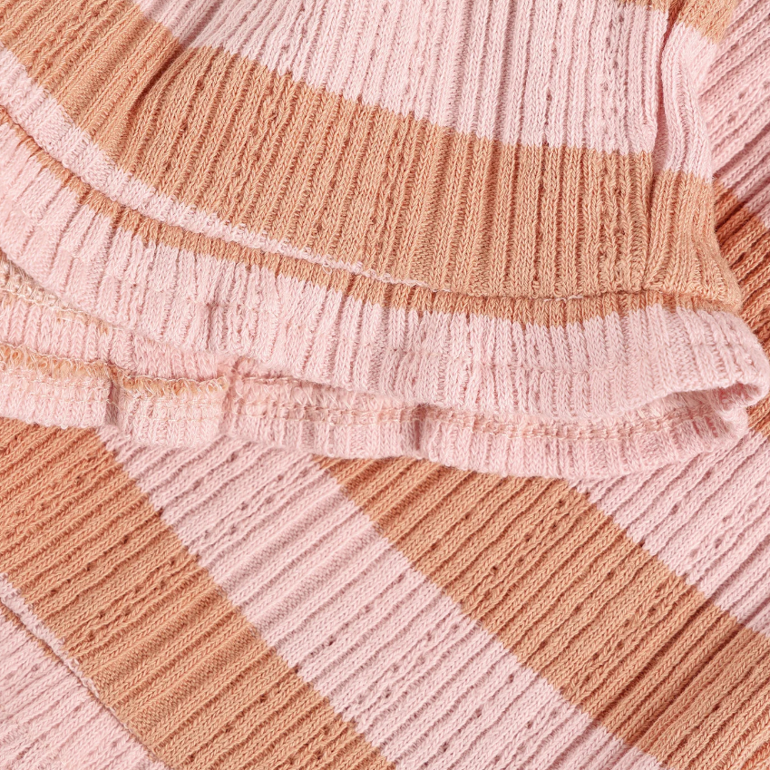 Daily7 | Short Ruffle Fancy stripe silver pink