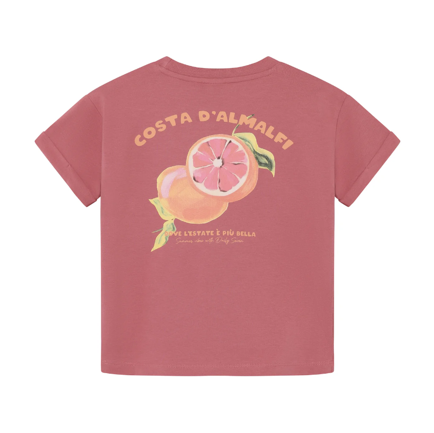 Daily7 | T-shirt backprint heather rose