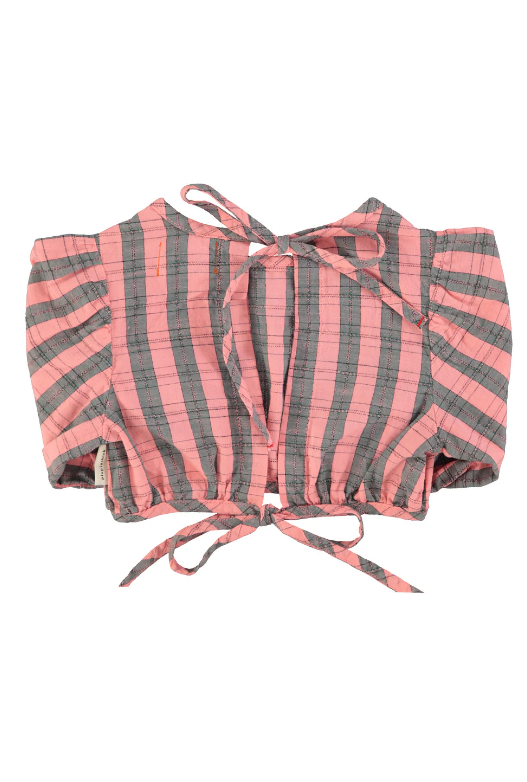 Piupiuchick | Blouse cropped baloon pink green