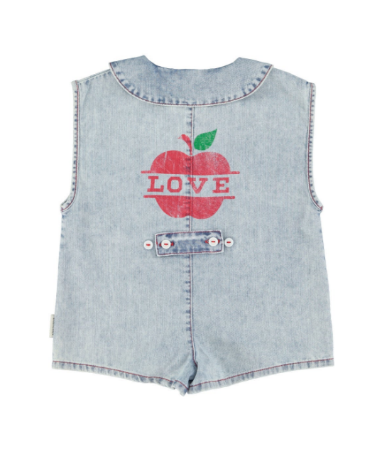 Piupiuchick | Jumpsuit Apple blue light denim