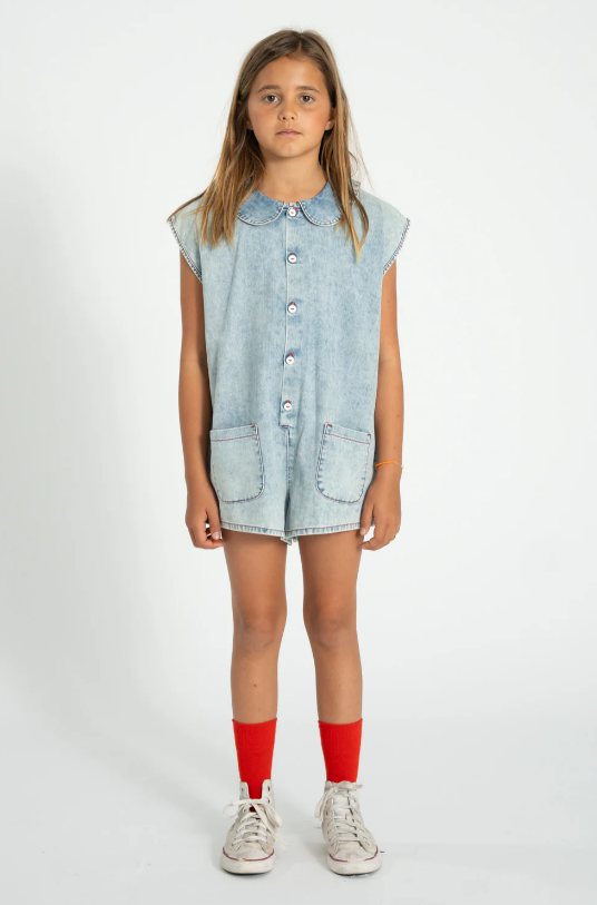 Piupiuchick | Jumpsuit Apple blue light denim
